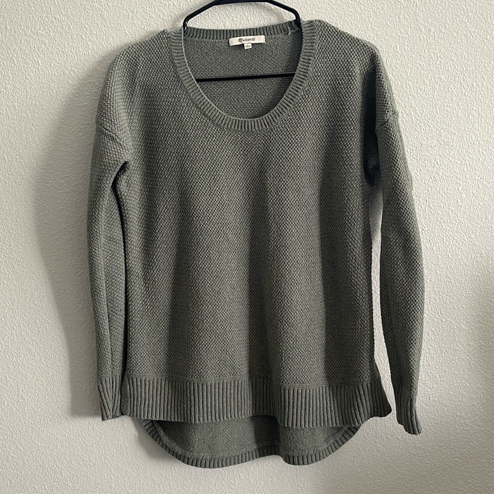 Madewell Chronicle Texture Pullover Sweater in Plae Green Women's Size S / Small